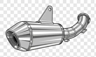 motorcycle exhaust system silencer and pipe illustration