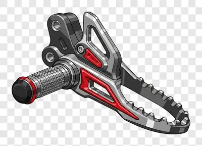 motorcycle foot peg with red accents