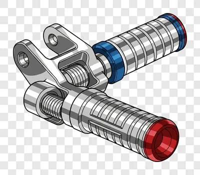 motorcycle foot pegs with red and blue accents edited edited