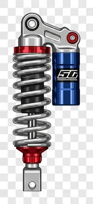 motorcycle rear shock absorber with blue reservoir