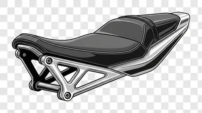 motorcycle seat with metal frame illustration