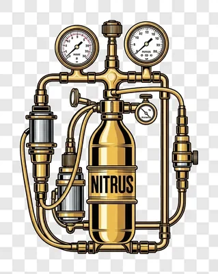 nitrous oxide gas system equipment illustration