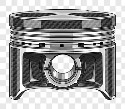 piston engine component with carbon fiber texture
