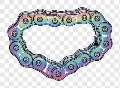 rainbow bicycle chain heart shape isolated on white edited edited