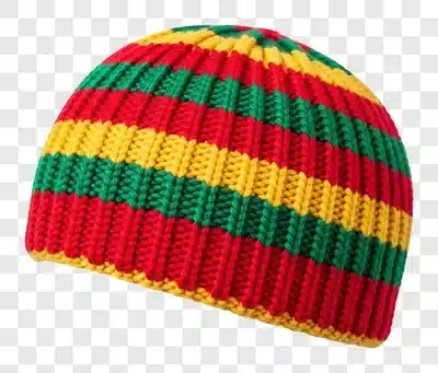 rasta beanie hat with red yellow green stripes