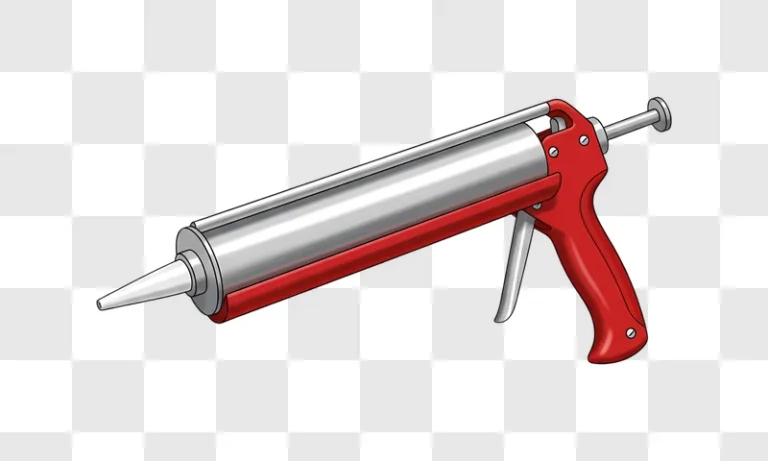 red and silver caulking gun for construction and diy projects edited