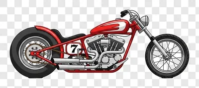 red vintage motorcycle with chrome details and number 7 on the side