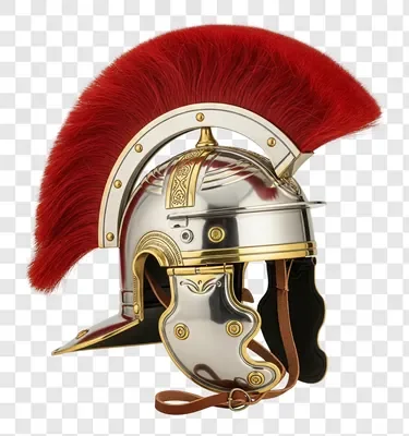 roman centurion helmet with red plume