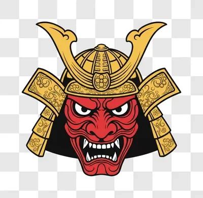 samurai mask warrior demon hannya japanese art