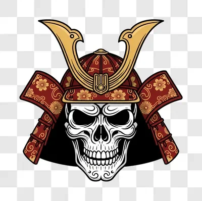 samurai skull warrior helmet emblem