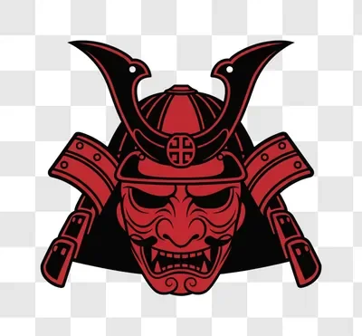 samurai warrior mask illustration