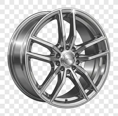 shiny silver alloy car wheel with modern design