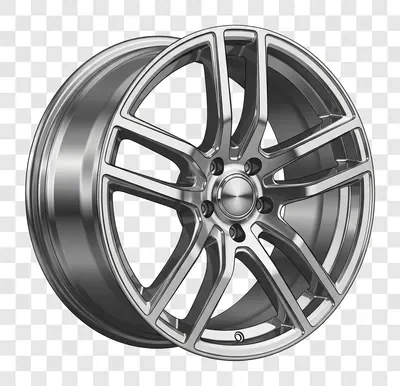 shiny silver alloy wheel with modern design