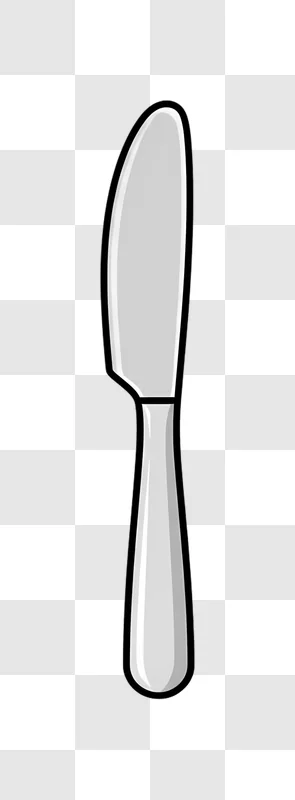 simple illustration of a butter knife with a rounded blade edited