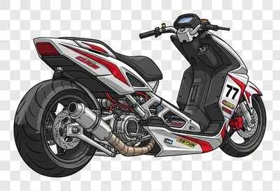 sporty scooter motorcycle with racing decals edited edited