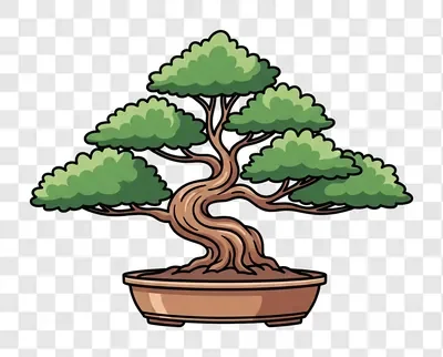 stylized bonsai tree in a pot