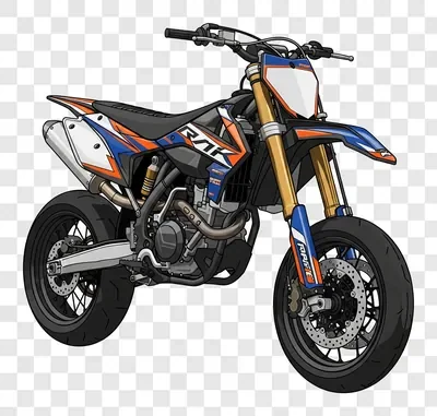 supermoto motorcycle on white background studio shot