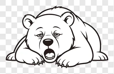tired bear yawning illustration