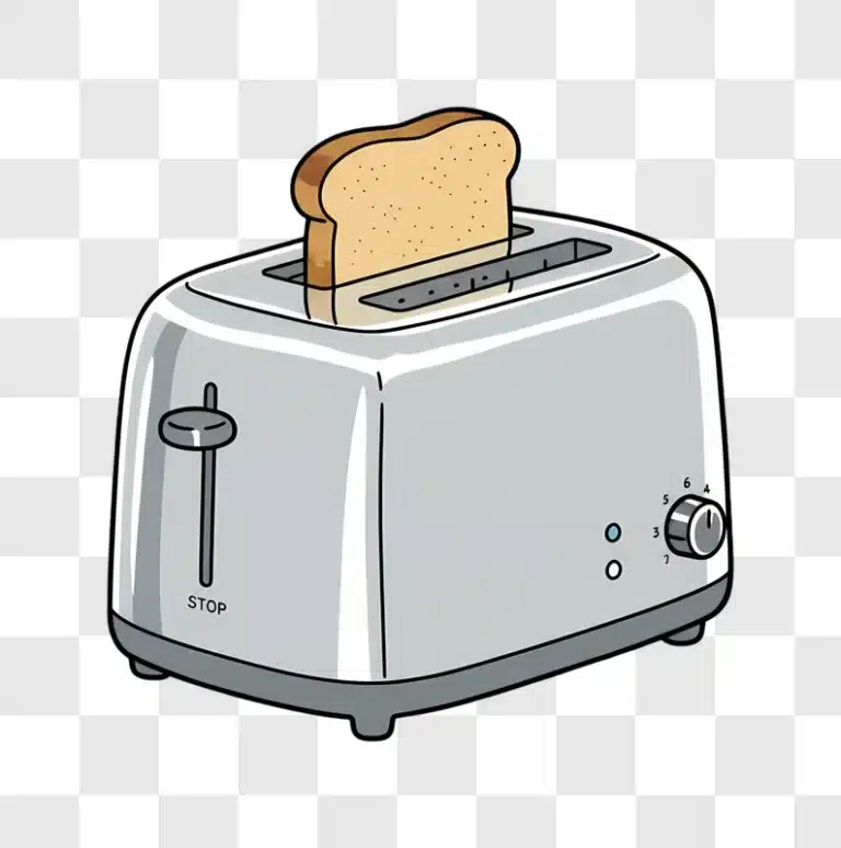 toaster with a slice of bread in it edited