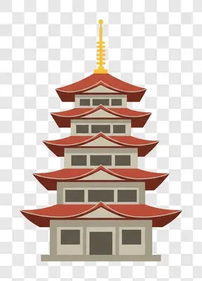 traditional japanese pagoda architecture illustration