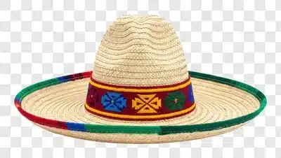 traditional mexican sombrero hat with colorful band edited edited