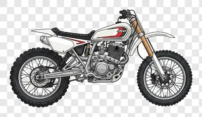 vintage dirt bike motorcycle illustration side view
