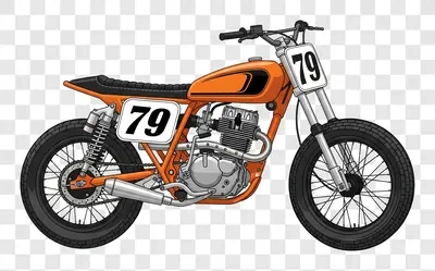 vintage orange flat track motorcycle with number 79
