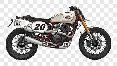 vintage scrambler motorcycle illustration with number 20