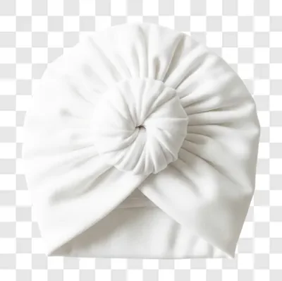 white baby turban hat with knot detail