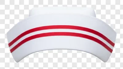 white nurse cap with red stripes