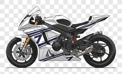 white sport motorcycle side view illustration png