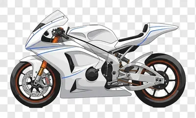 white sport motorcycle side view illustration