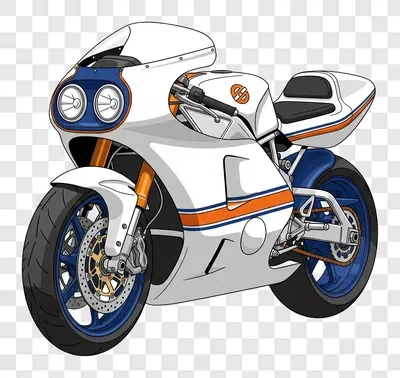 white and blue vintage sport motorcycle illustration
