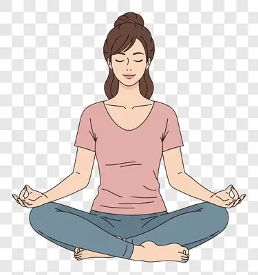 woman meditating in lotus pose calmly