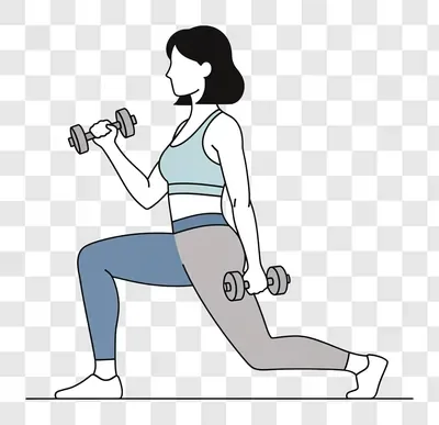 woman performing dumbbell lunges for fitness