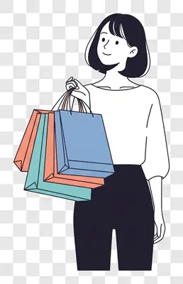 young woman holding shopping bags