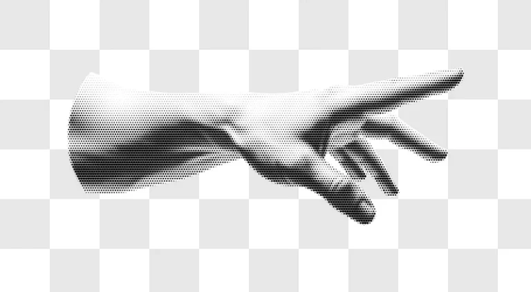 abstract black and white hand illustration with horizontal lines edited