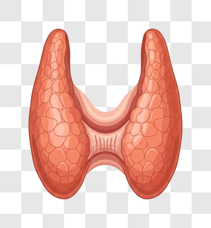 anatomical illustration of the human thyroid gland edited