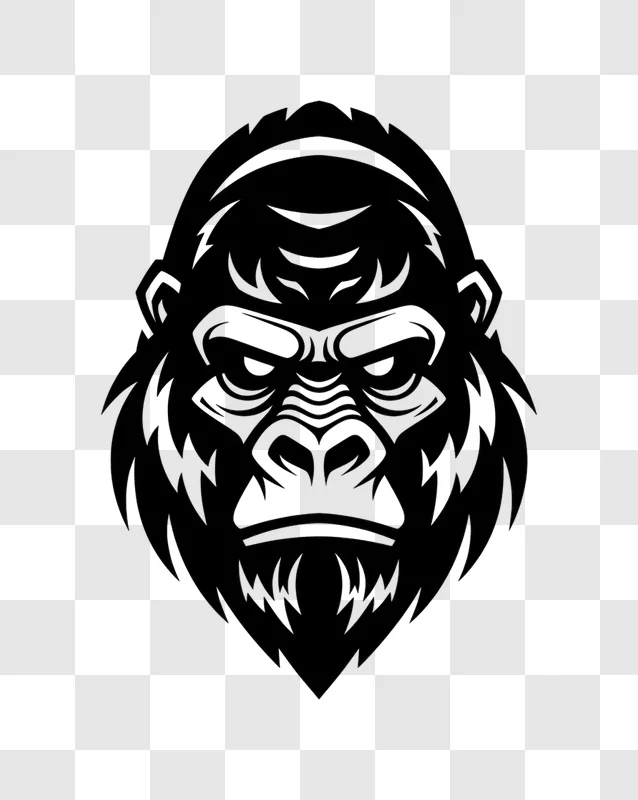 angry gorilla head graphic design edited