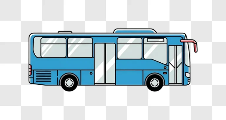 blue public bus side view illustration edited