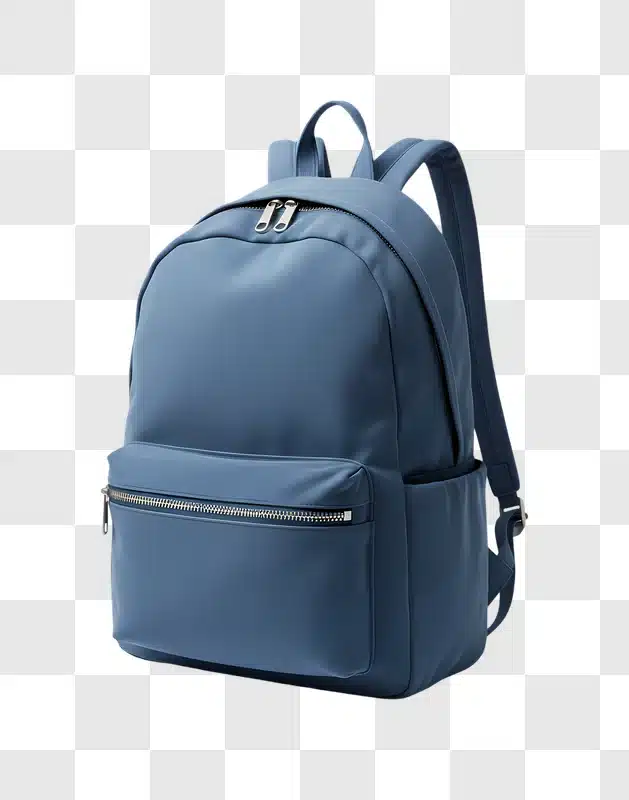 blue backpack on a white background for everyday use edited