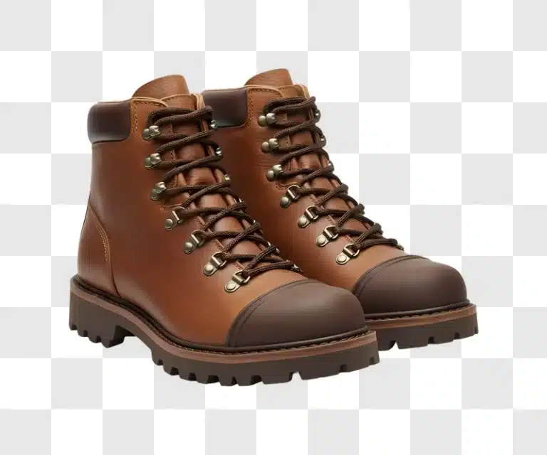 brown leather hiking boots with laces edited