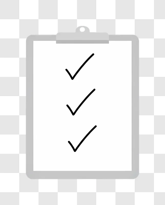 checklist with three checkmarks on a clipboard edited