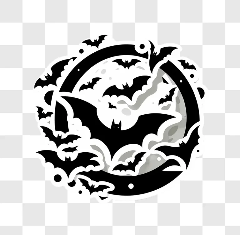 circular halloween bat silhouette with moon edited