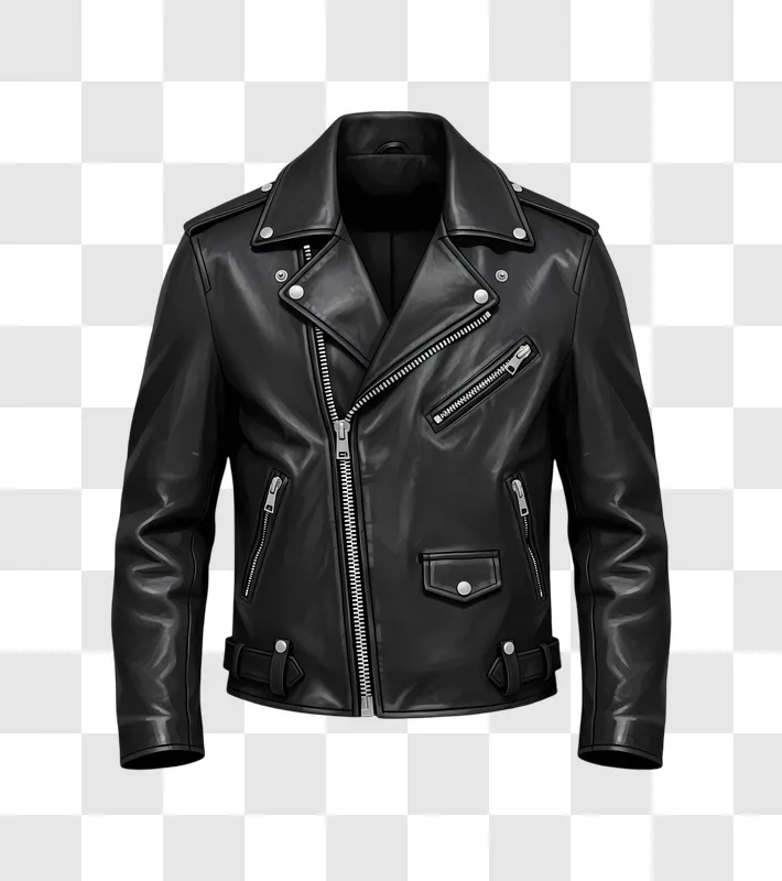 classic black leather biker jacket for men edited