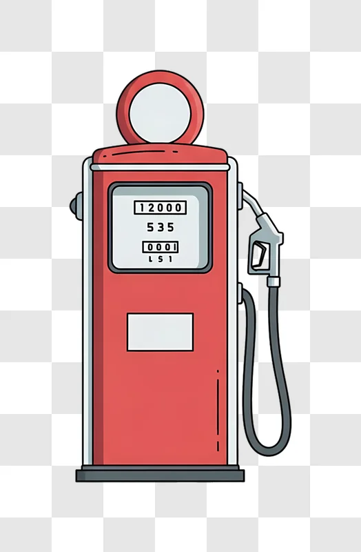 classic red gas pump isolated illustration edited