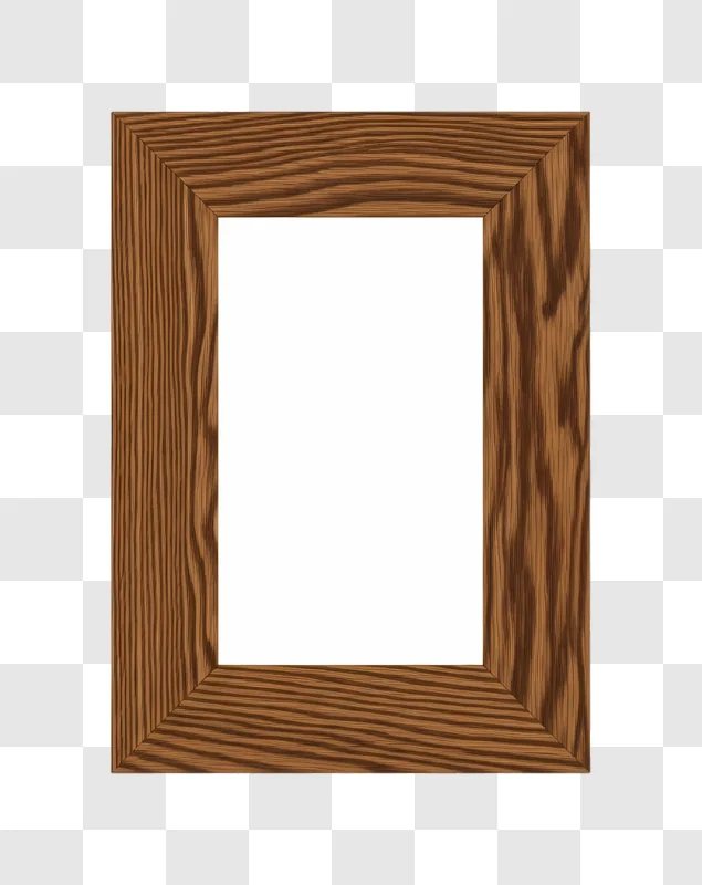 classic wooden picture frame on white background edited