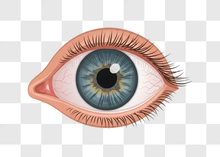 close up of a blue human eye with detailed iris and eyelashes edited