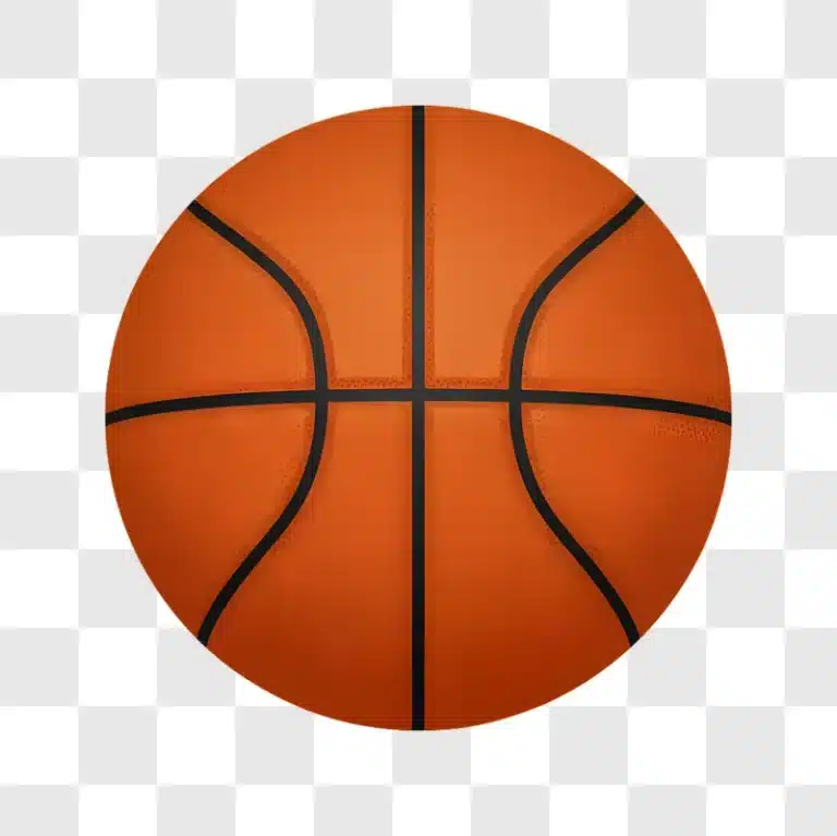 close up of a bright orange basketball with black lines edited