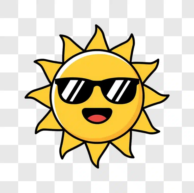 cool sun wearing sunglasses cartoon character edited